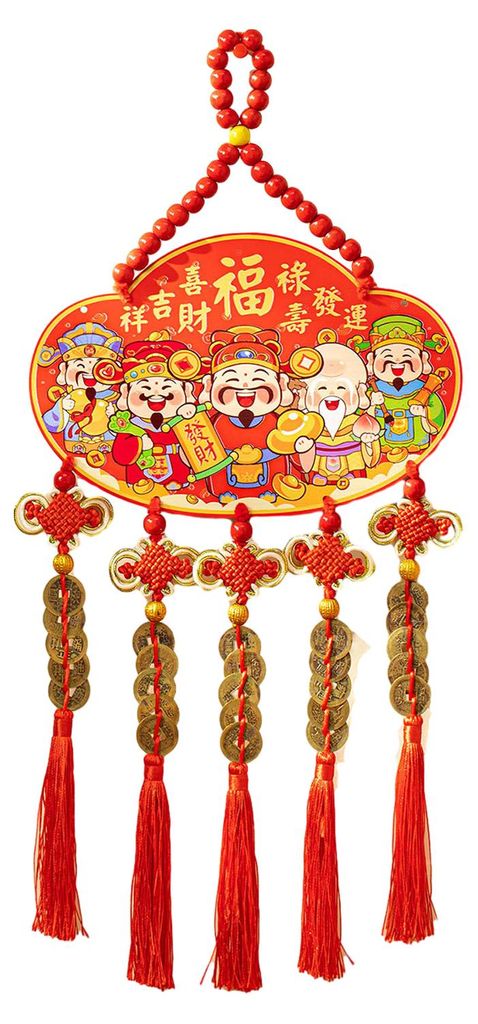Chinesische Neujahrsdekoration 2026 – Jahr des Pferdes: Traditioneller Türanhänger mit kleinen Glöckchen für die Wanddekoration zu Hause, im ...