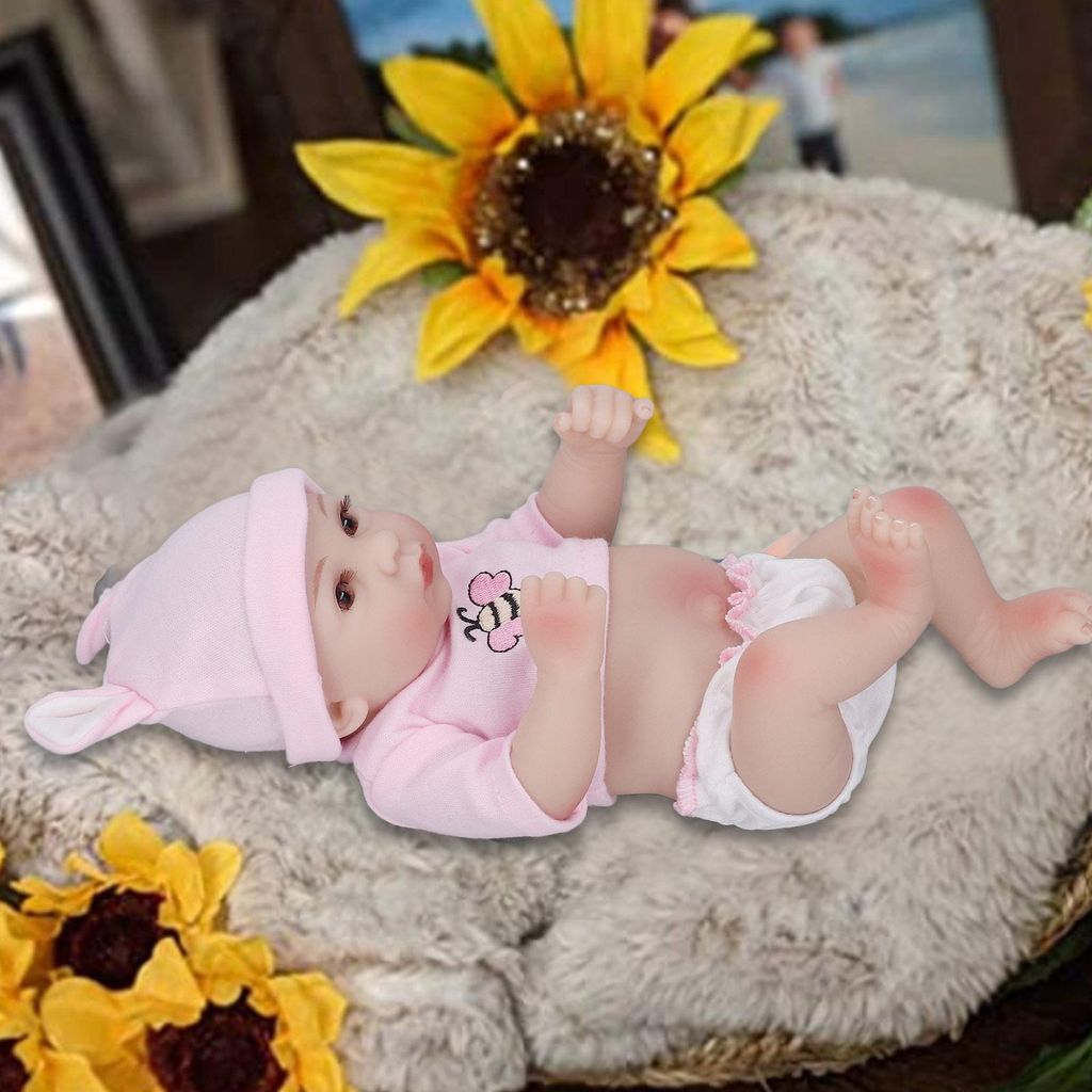 Simulierte Baby-Mädchen-Puppe, weiches Silikon, tolles Handgefühl, wasserdicht, perfektes Geschenk, Heimspielzeug, 28 cm, Augenöffnungsart