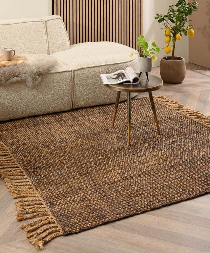 Alfombra de yute Unyqoos® cuadrada, 250x250 cm – tejido a Imagen del producto 