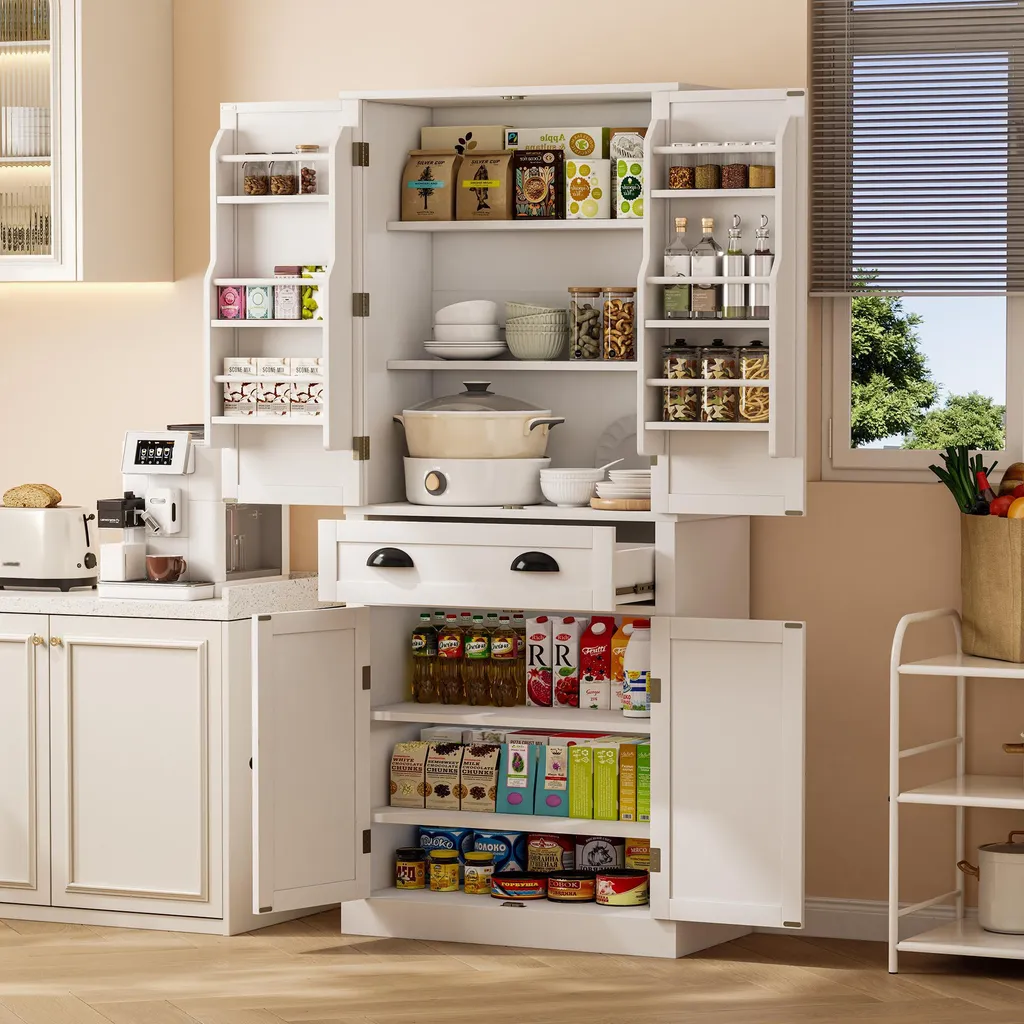 Meuble de rangement modulable blanc Sweiko avec 6 compartiments