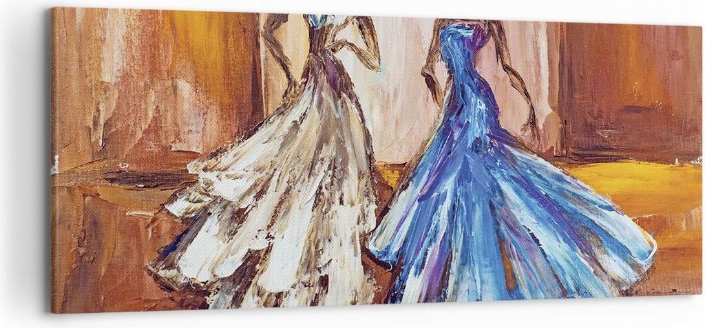Bild auf Leinwand - Leinwandbild - Einteilig - Frauen Kleider Öl - 120x50cm - Wand Bild - Wanddeko - Wandbilder - Leinwanddruck - Bilder - Wanddek...