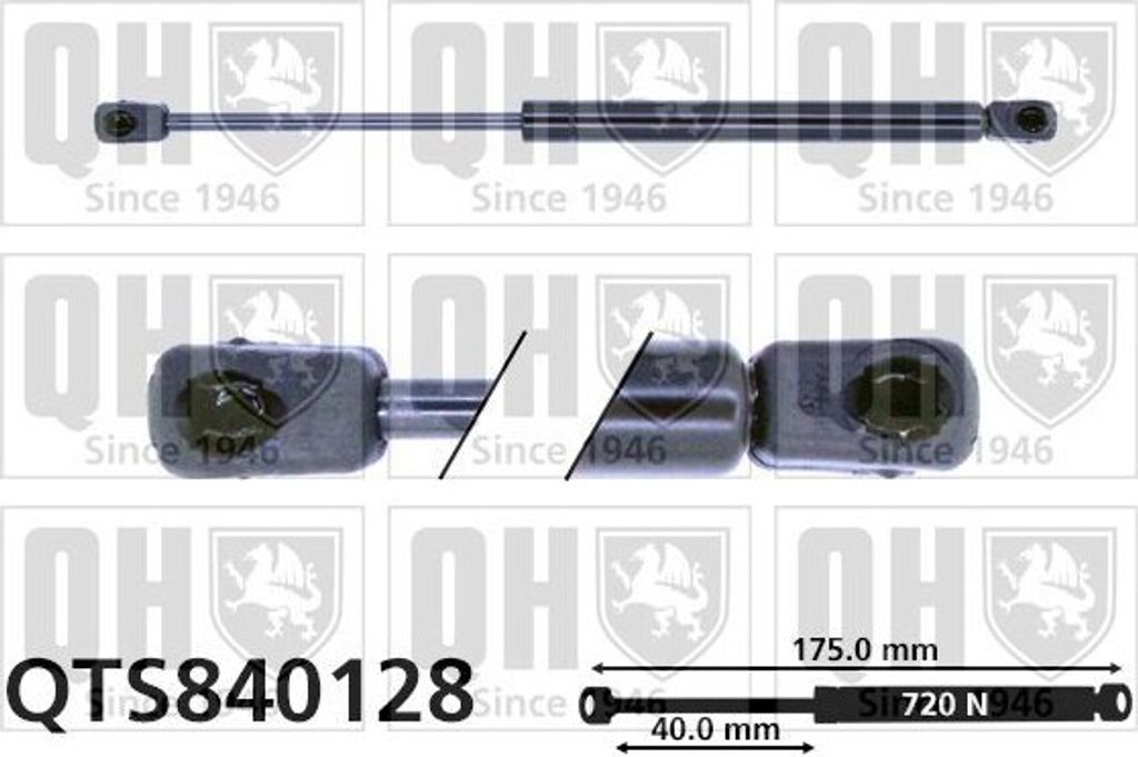 QUINTON HAZELL QTS840128 Gasfeder Heckklappendämpfer für VW Golf III Cabrio (1E7) 175mm