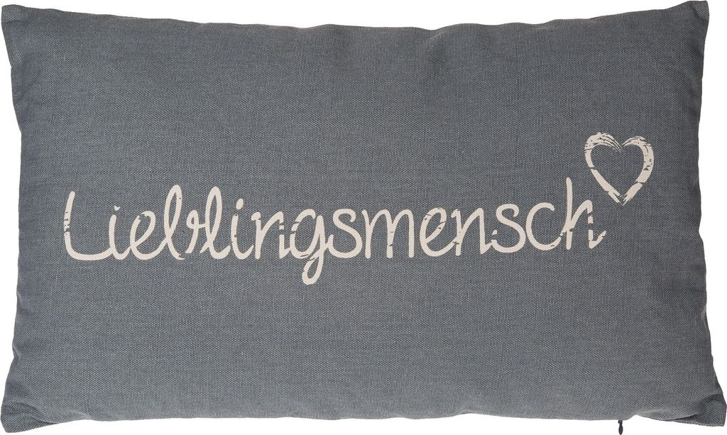 Deko Kissen Lieblingsmensch 30x50cm grau Produktbild 