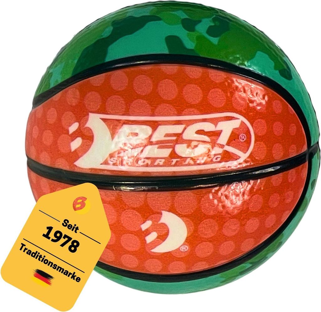 Mini Bouncing Basketball - Orange/Grün, Farbe:orange/blau, Größe:9
