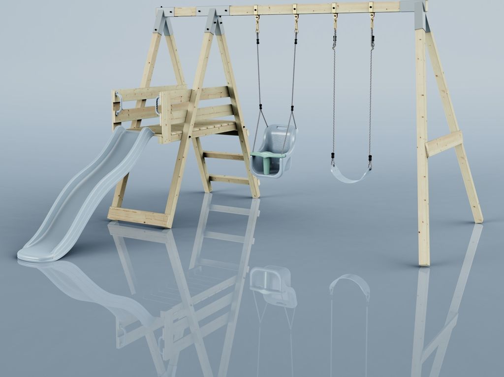 OutdoorToys Schaukel Pfau aus Holz in Blau Eisblau
