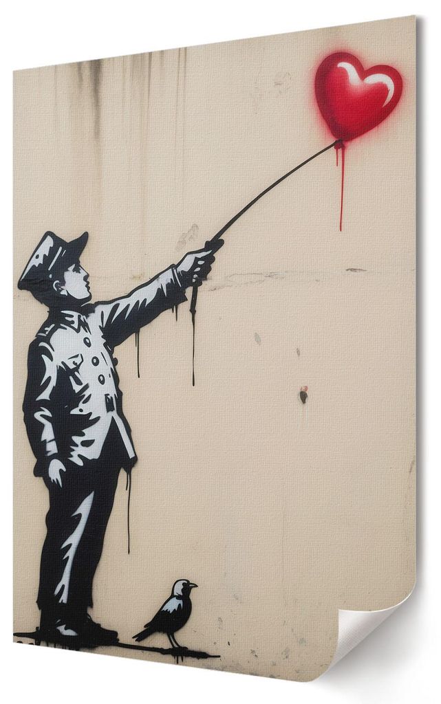 Graffiti an der Wand- Kunstdruck A2 (42x59 cm) - Ausdrucksstark, Popkultur- Wandbild für Wohnzimmer Schlafzimmer & Flur, Modernes Poster Wanddeko,...