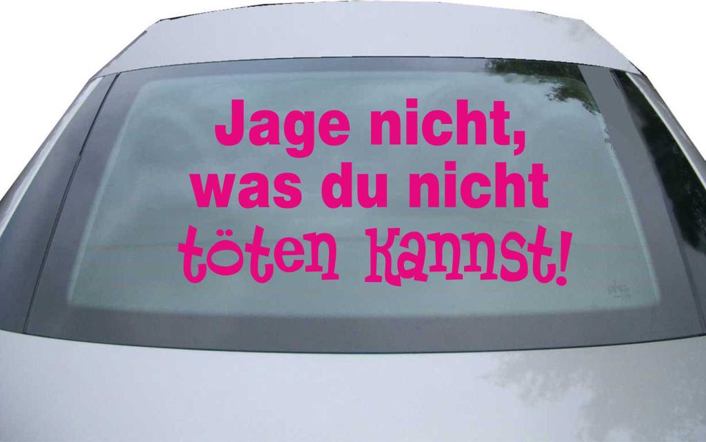 Indigos UG - Aufkleber Heckscheibe & Motorklappe DE6222 - pink - 600x285 mm - jage nicht was du nicht tõten kannst - Auto Scheiben Fenster Heckkla...