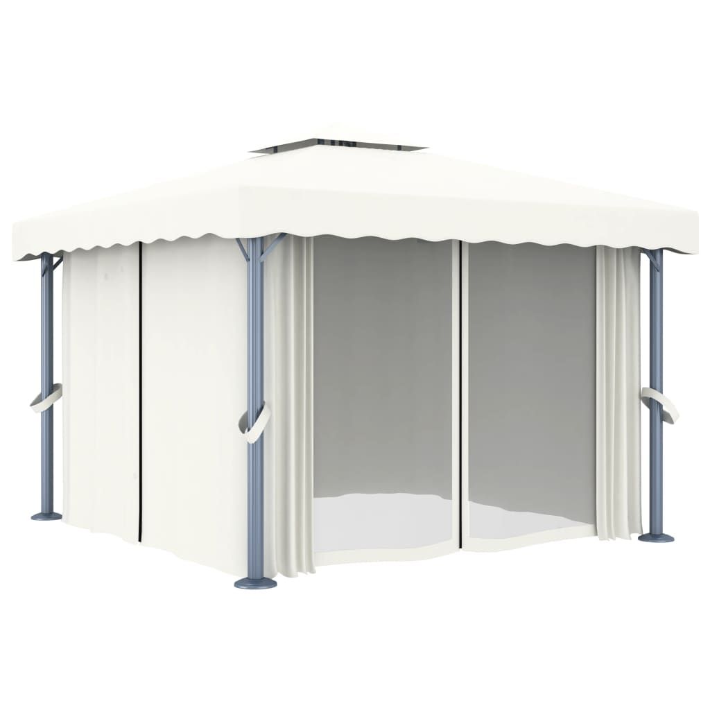 Padiglione con tenda 3x3 m in alluminio bianco crema Immagine del prodotto 