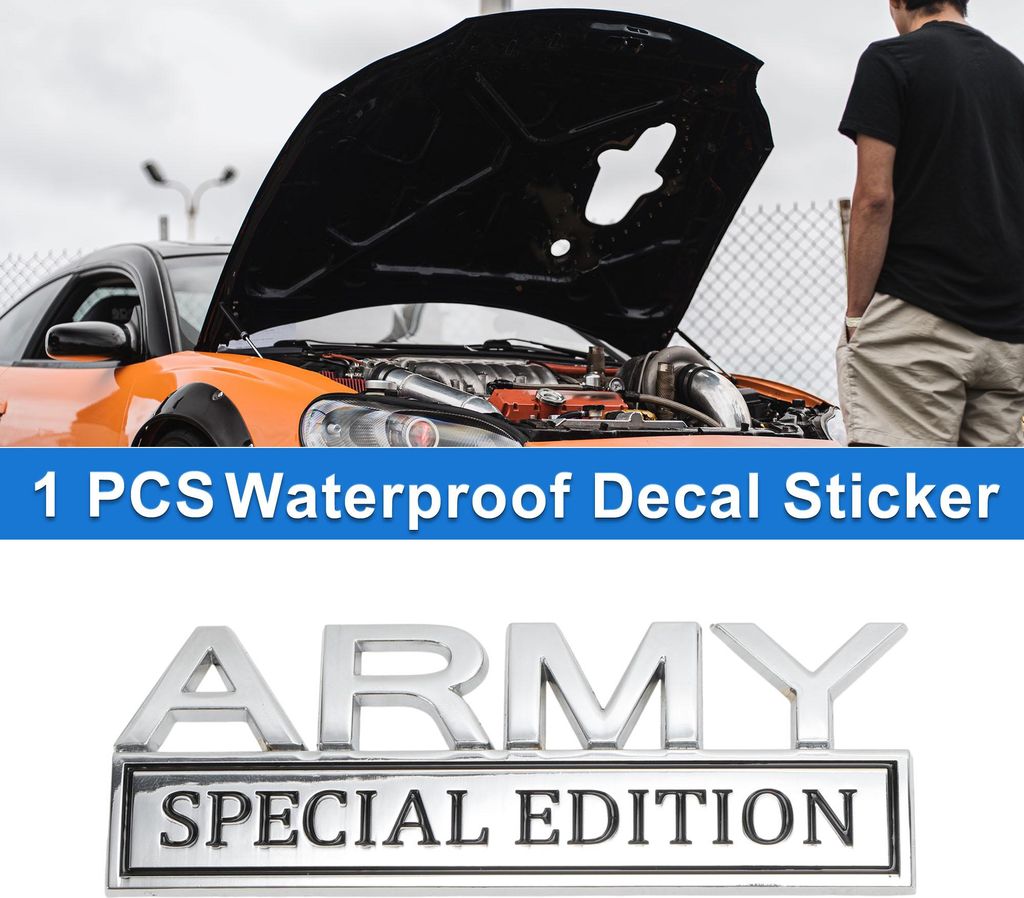 1 Stk Army Special Edition Muster Auto Sto?stangenaufkleber Dekor Wasserdicht Metall Motorrad Fenster Laptops Koffer Kratzschutz Aufkleber 12x4.3cm
