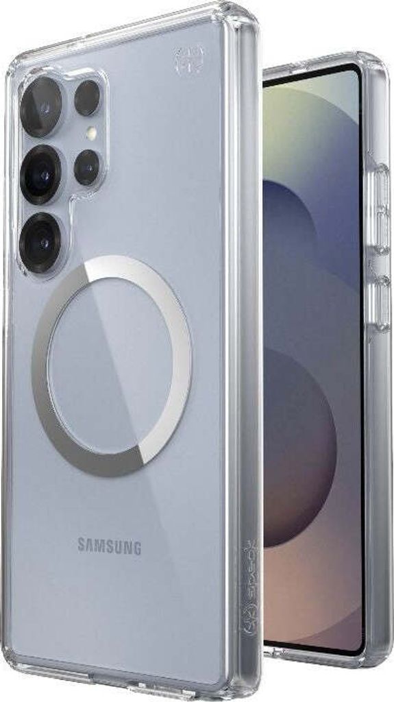 Speck Presidio Perfect-Clear Magnet - Etui Samsung Galaxy S25 Ultra MagSafe (Klar / Chrome Finish / Serene Silver)