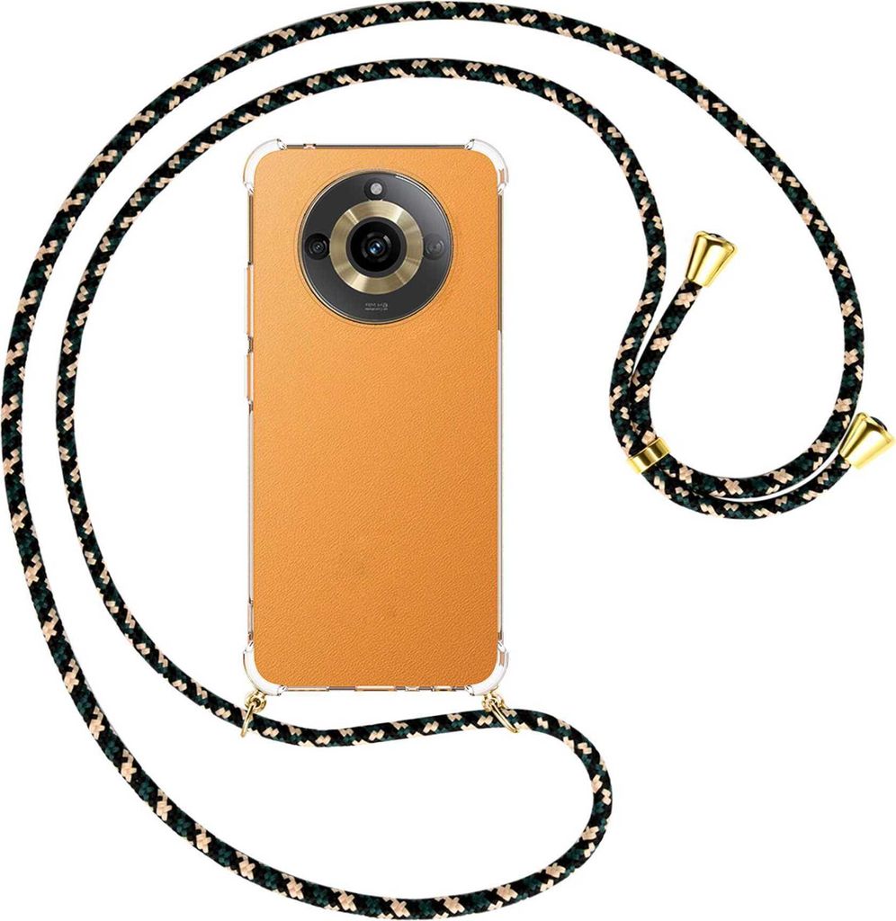 Handykette Backcover-Schutzhülle mit Band (Metall goldfarben) für Realme 11 5G (6.72'') - camouflage