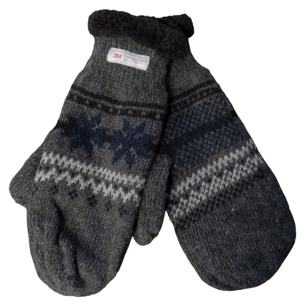 Gestrickter Fäustling  mit Norweger Muster 2 Farben Produktbild 