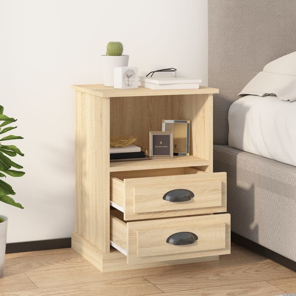 "2026 Aktion"Nachttisch Elegantes Design - Beistelltisch - Nachtschrank - Sonoma-Eiche 43x36x60 cm DEMöbel 1515739