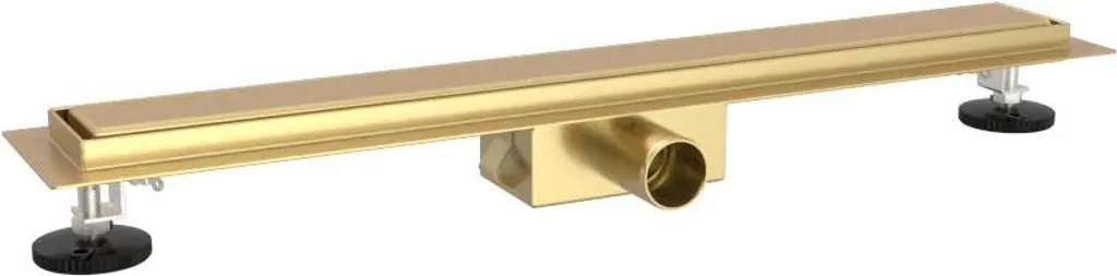 Caniveau de douche 80 cm or mat pour évacuation rapide et design chic