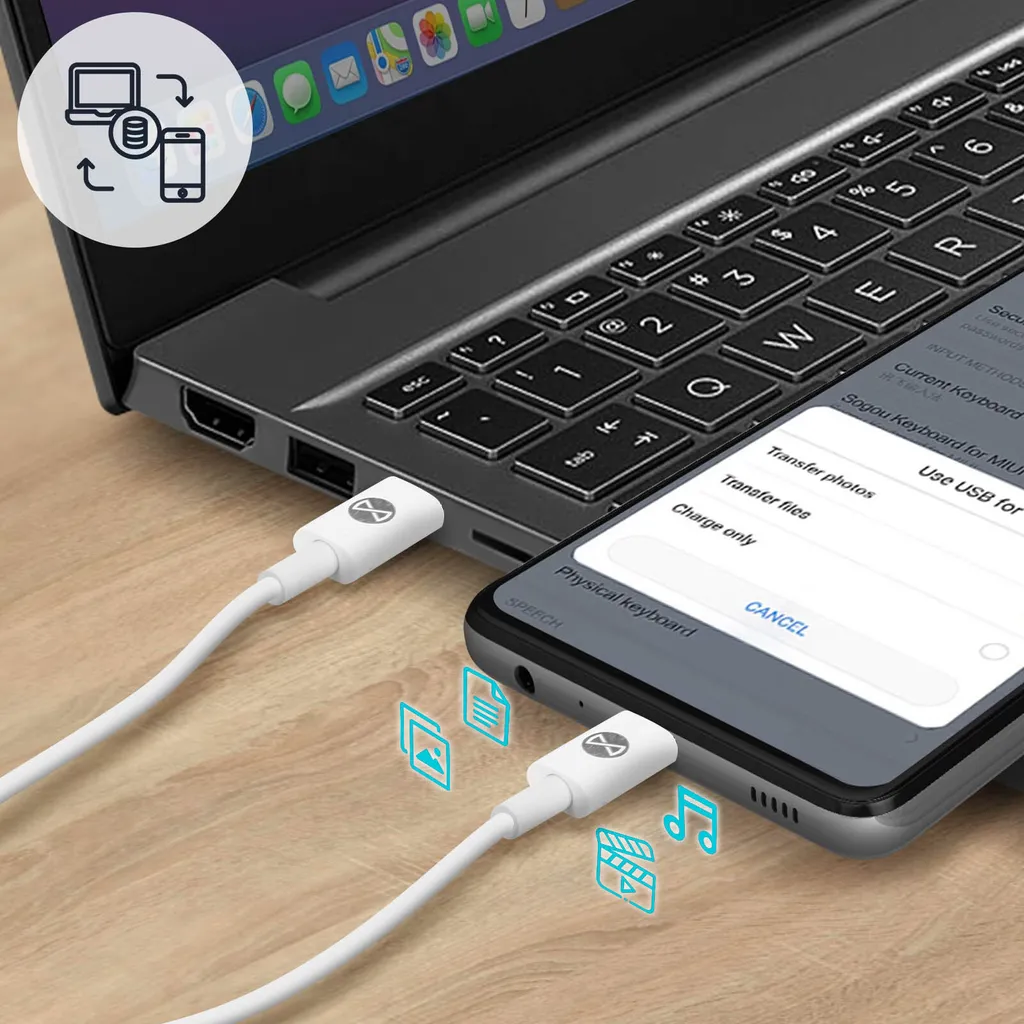 Cavo USB-C a USB-C Forever 1m Bianco - Ricarica Rapida e Dati per Smartphone - 5