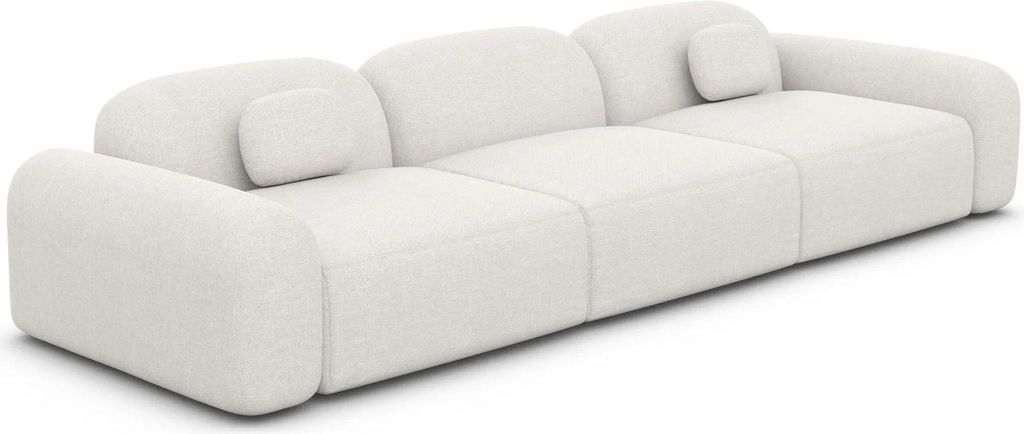 Strukturstoff 4-Sitzer Couch Nuvia Weiß
