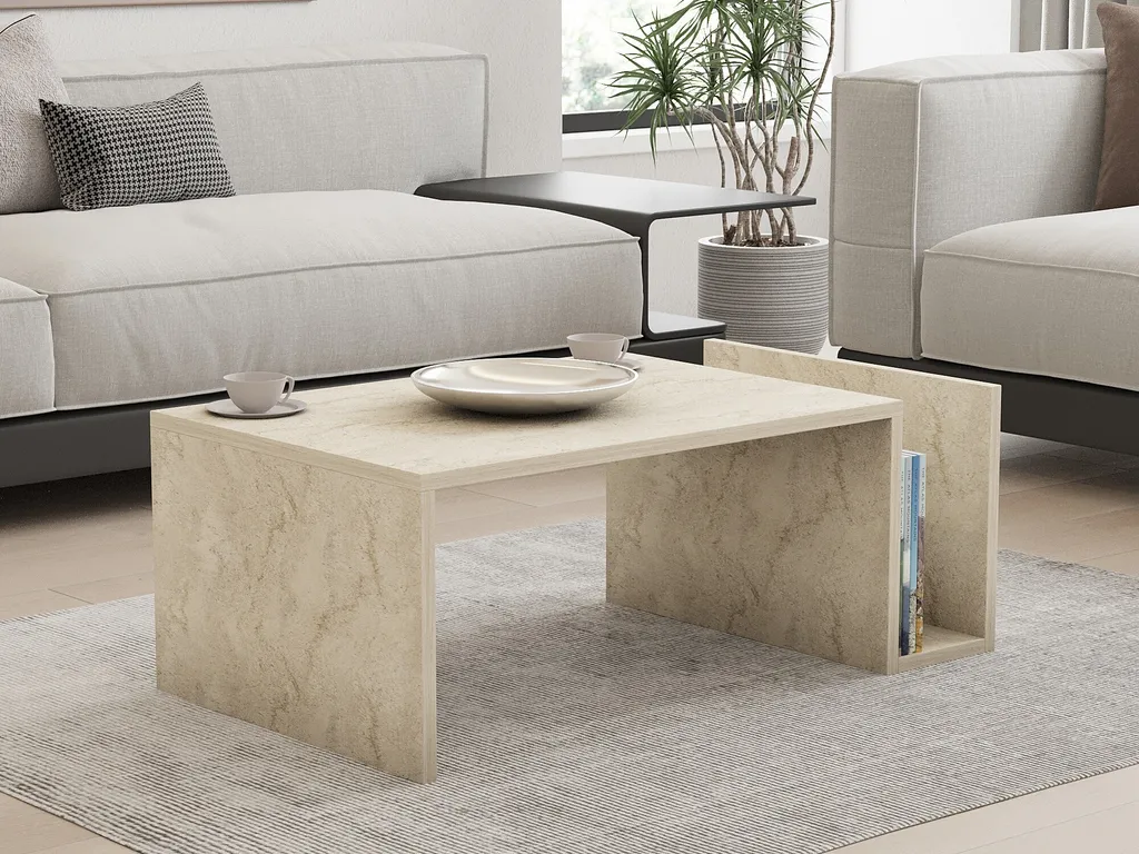 Table basse travertin Memo : fini les meubles fragiles, optez pour le durable