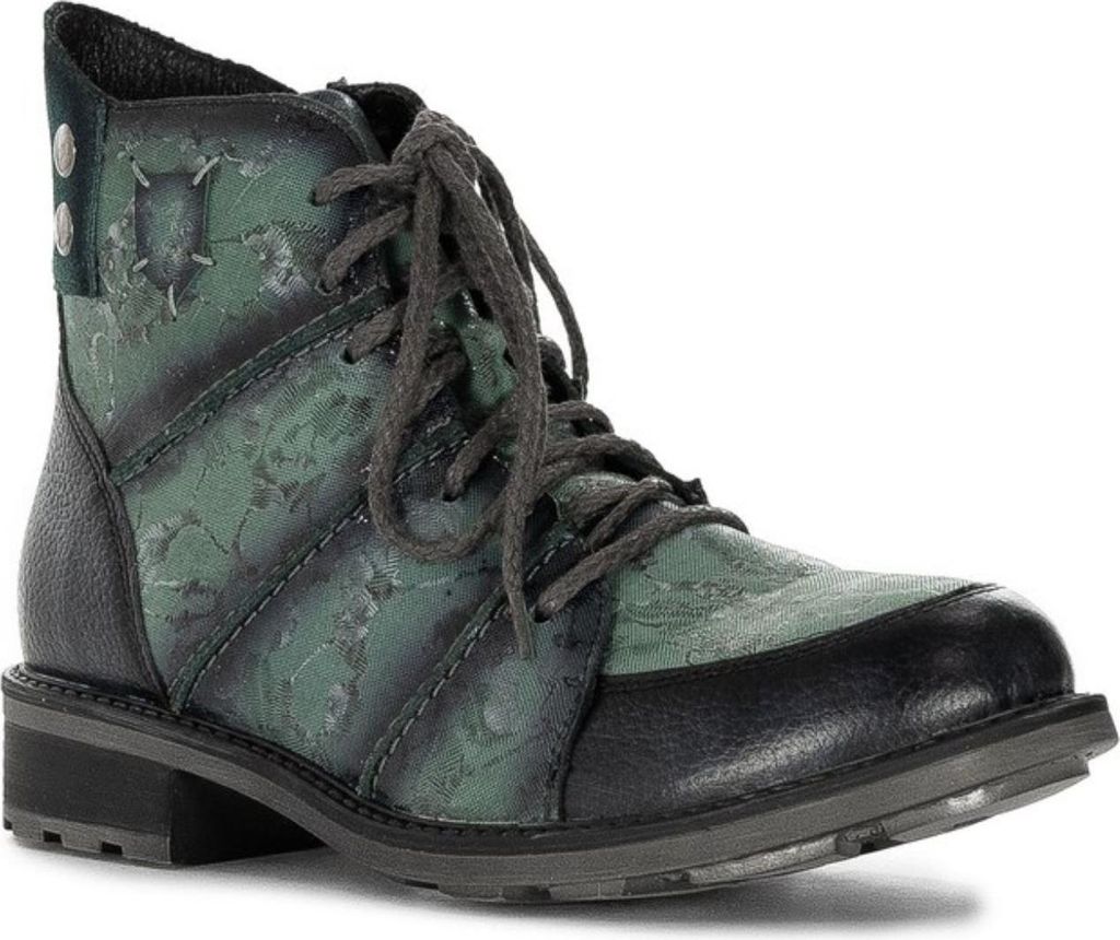 Damen Stiefeletten aus grünem Echtleder mit stabiler Sohle für Wärme und Schutz