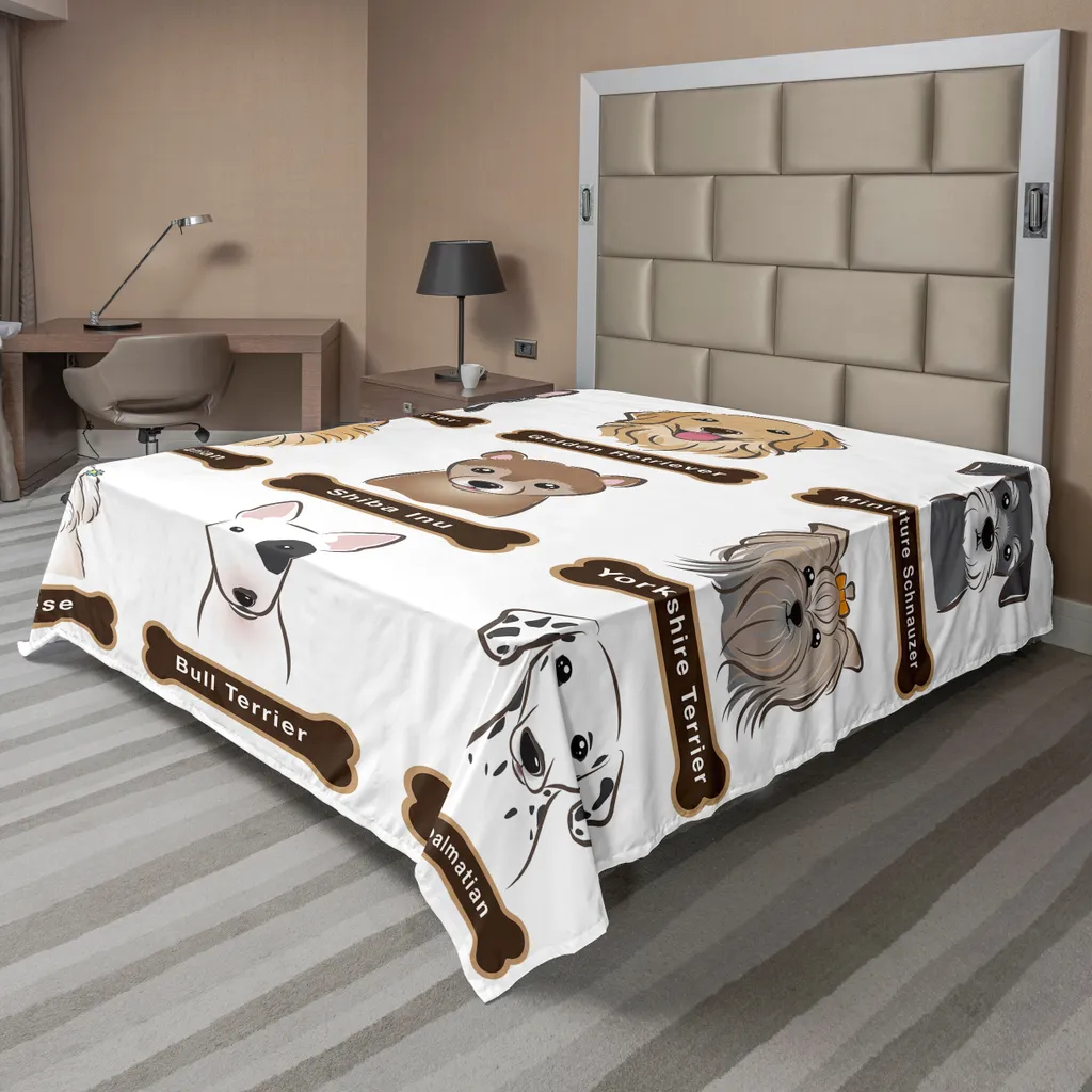 Accessoire literie canin Boston Terrier, drap 275x260 cm pour grand lit