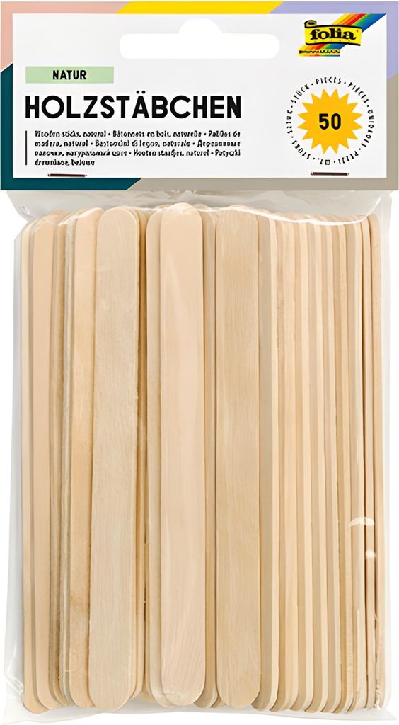 folia 2287 bastoncini in legno per artigianato 50 pz. Immagine del prodotto 