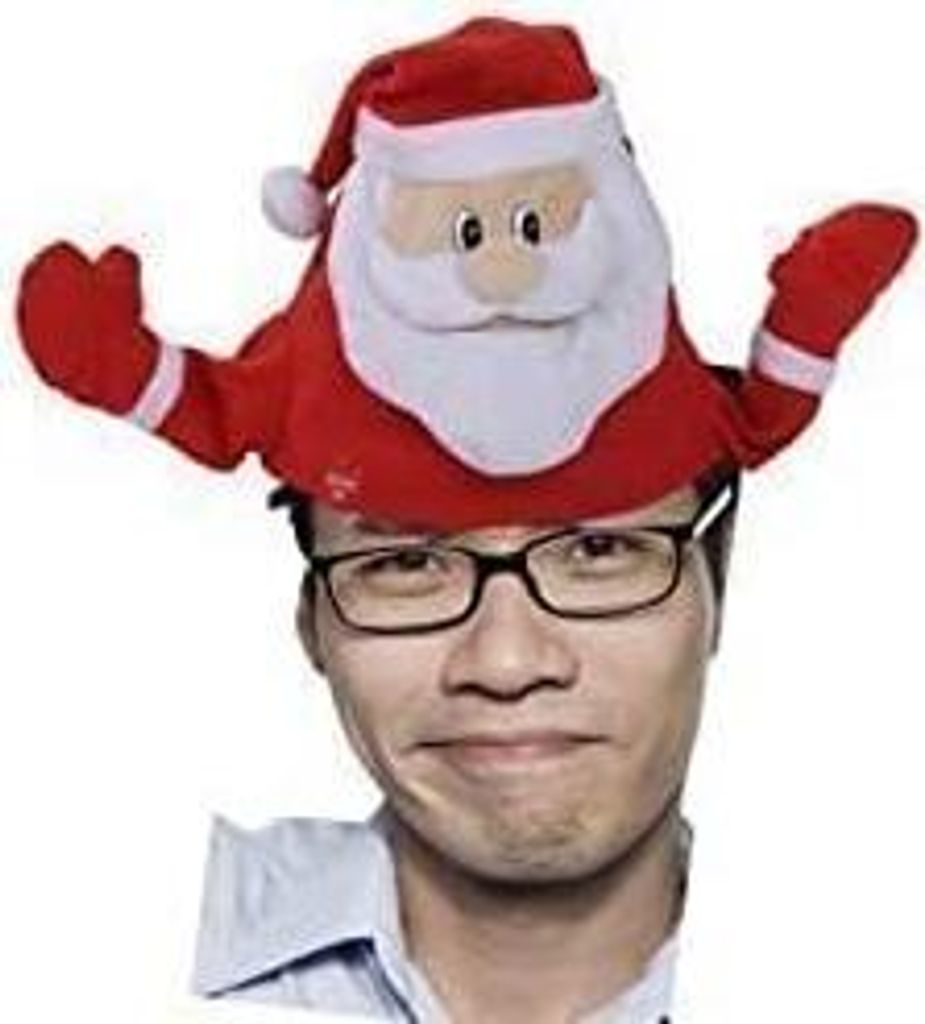 Singende Plüsch Weihnachtsmütze mit wackelnden Armen, Produktbild 
