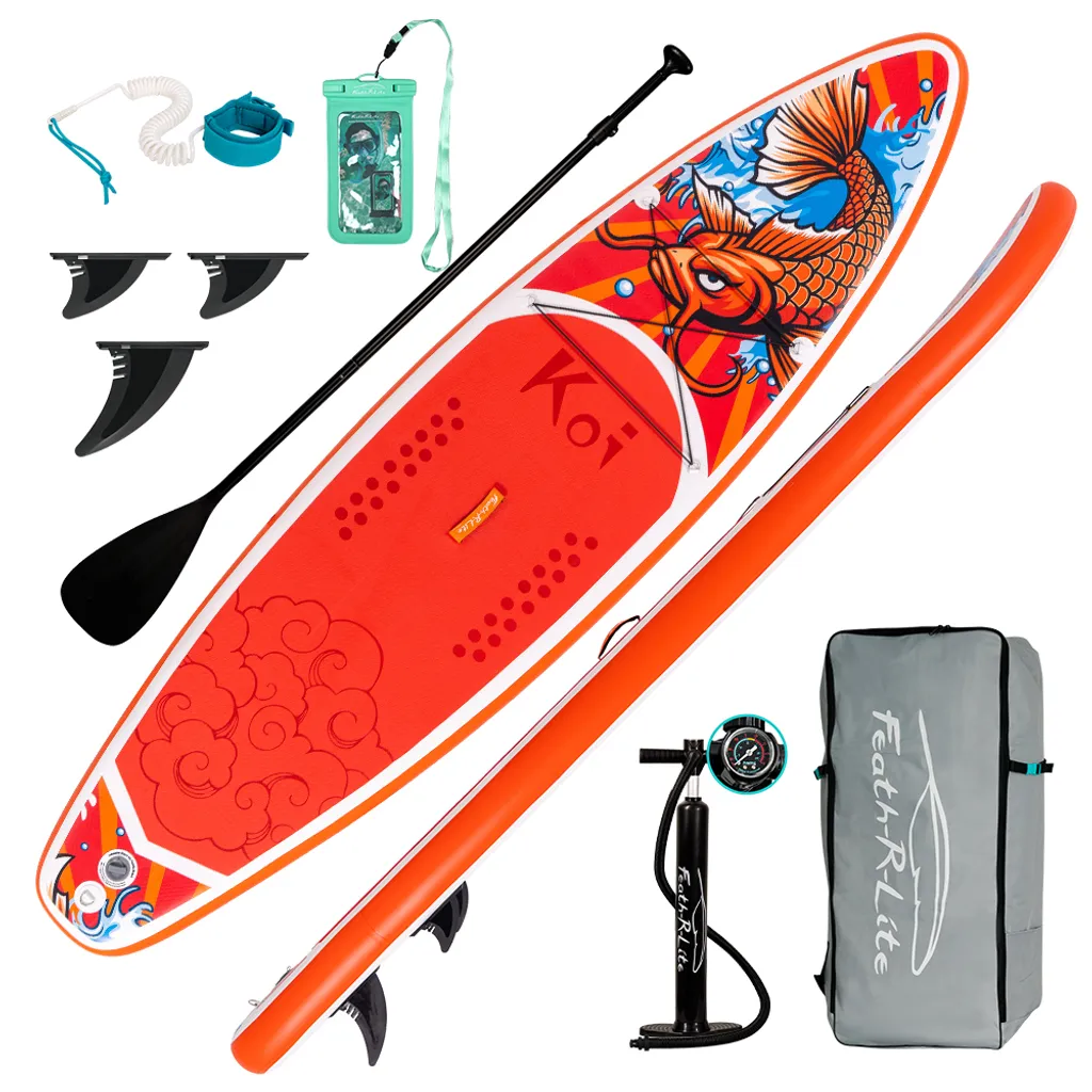 Paddle Gonflable Large 335cm Haute Stabilité - SUP Rouge FEATH-R-LITE
