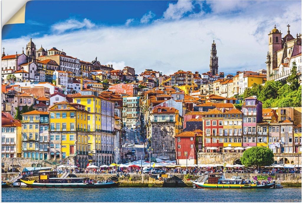 ARTland Wandbild, selbstklebend Farbiges Panorama Porto Größe: 60x40 cm