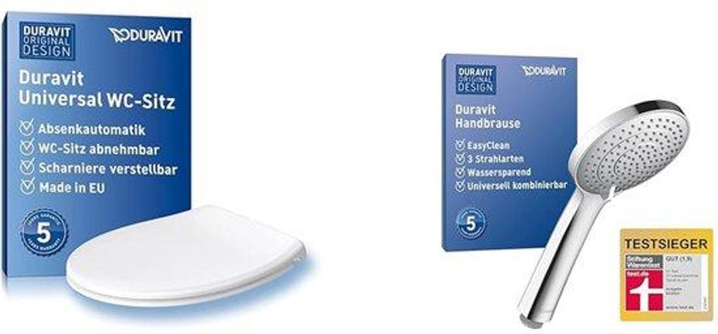 Duravit entferne ich. Universal Toiletdeckel mit Soft Close & universeller Duschkopf