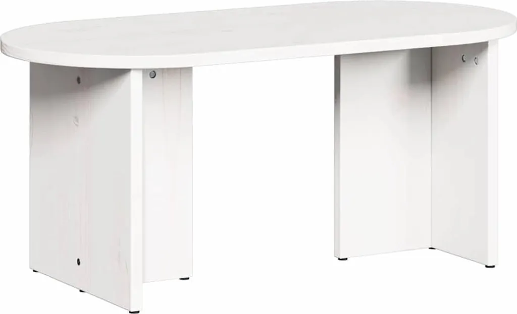 Tavolino Bianco vidaXL 80x39.5x35 cm in Legno Massello di Pino