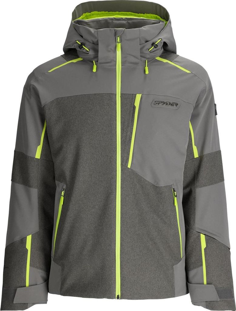 SPYDER Leader Herren Skijacke mit abnehmbarer Kapuze grau M