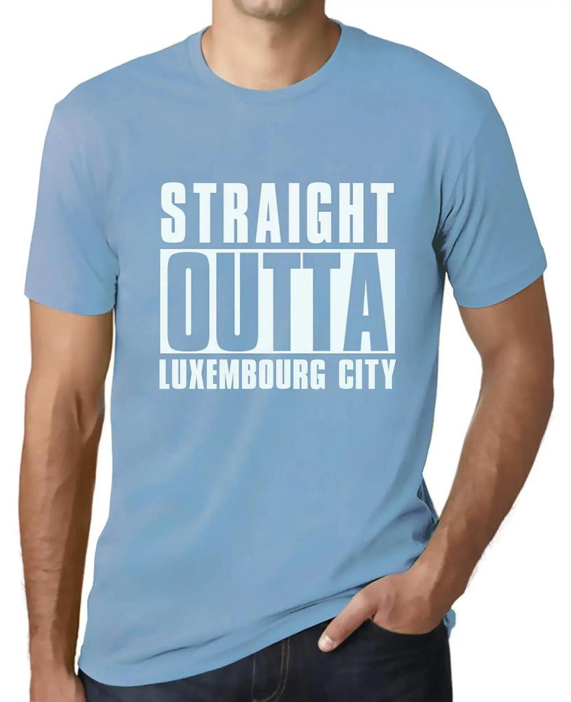 Herren Grafik T-Shirt Direkt aus der Stadt Luxemburg – Straight Outta Luxembourg City – Öko-Verantwortlich Vintage Jahrgang Kurzarm Lustige Druck