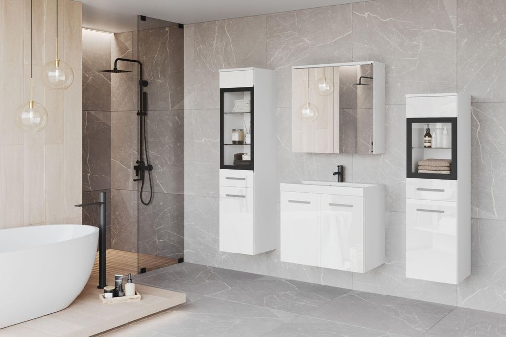 Koupelnový nábytek UDINE + umyvadlo + zrcadlo s vitrínou – Obrázek produktu 
