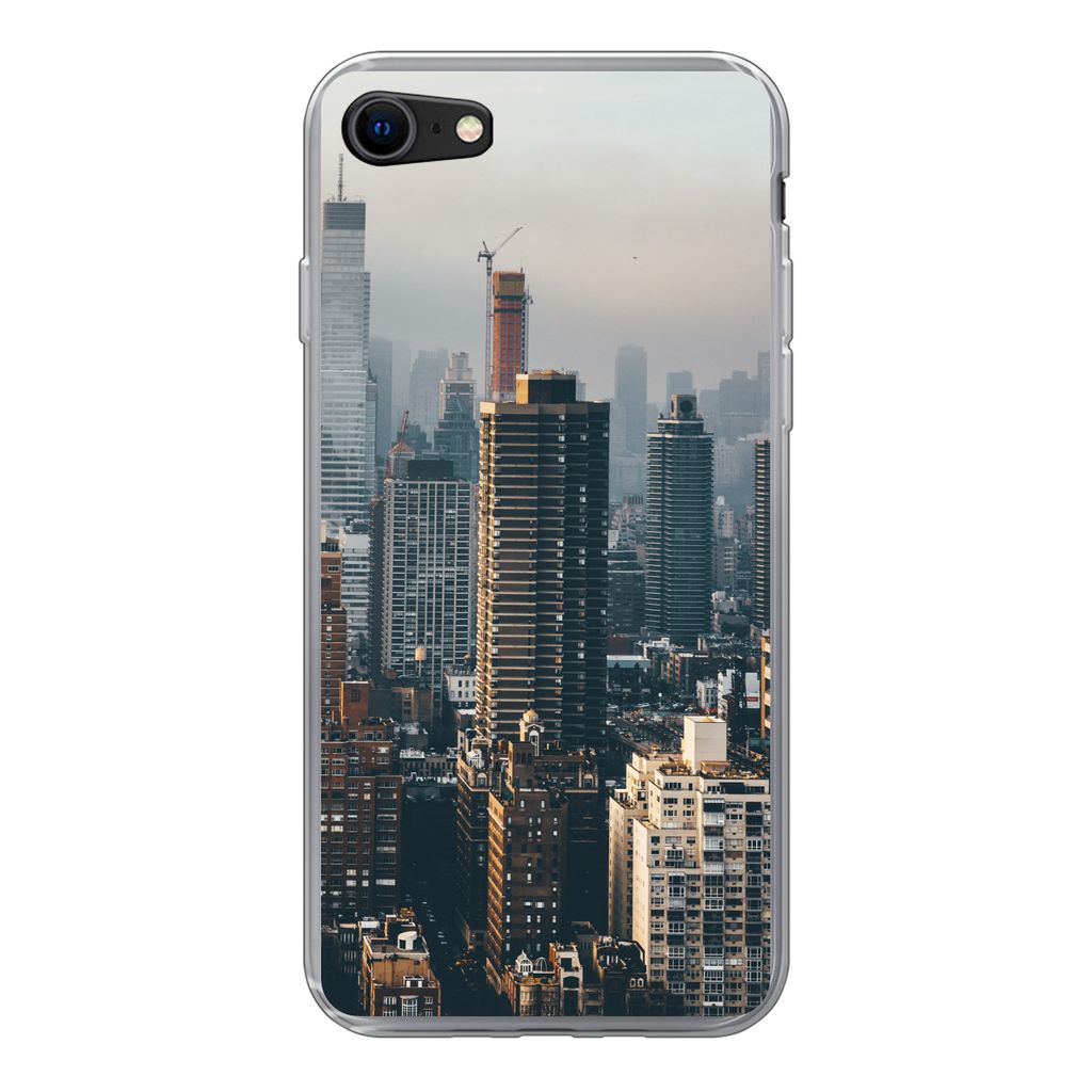 MuchoWow Handyhülle Schutzhülle Hülle für iPhone 8 New York - Skyline - Amerika Silikon Softcase Handy Hülle - Schutzhaube