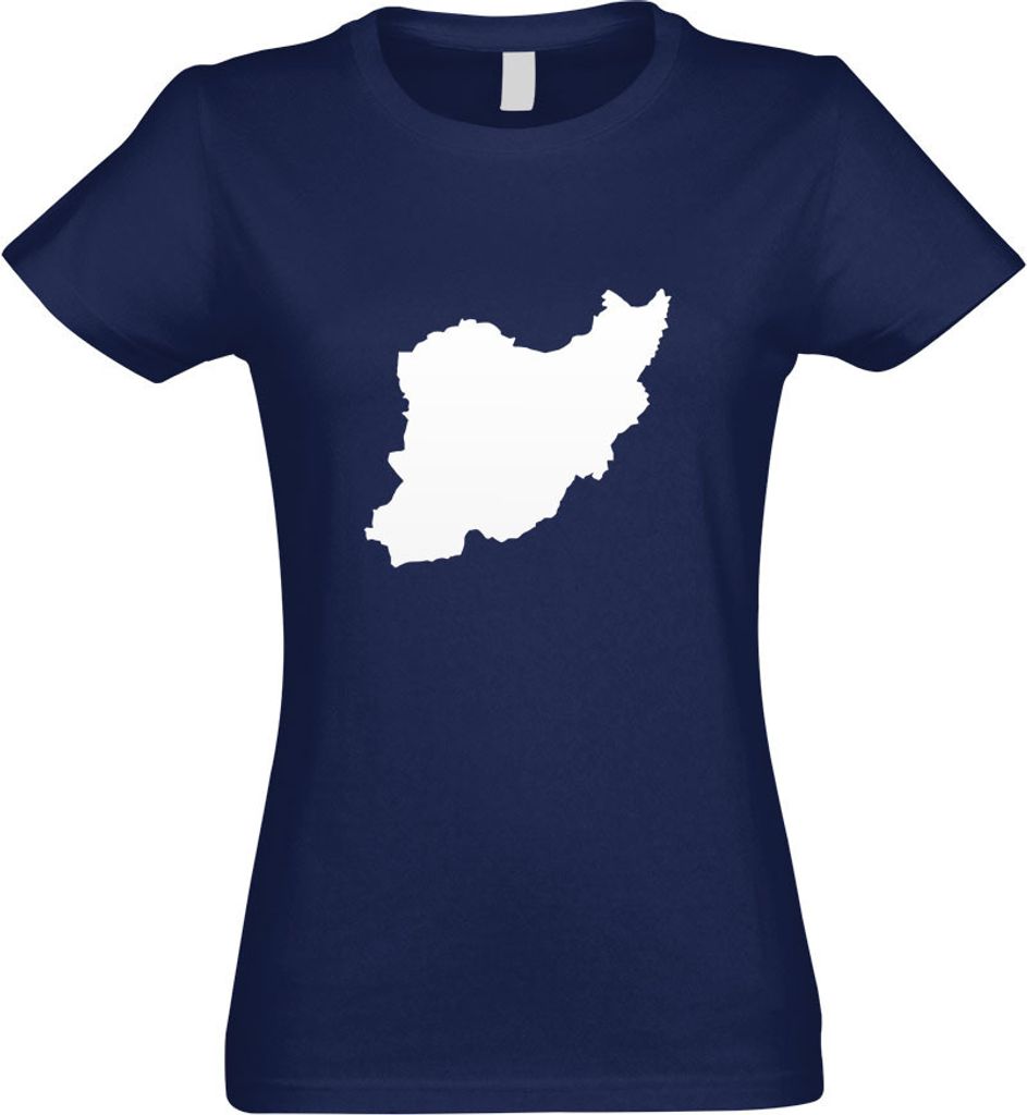 Kiwistar - T-Shirt tailliert - Damen - Navy - Iran Umriss Kontur - mit Motiv Bedruckt - Funshirt Design - Sport - Freizeit - Damen - XXL