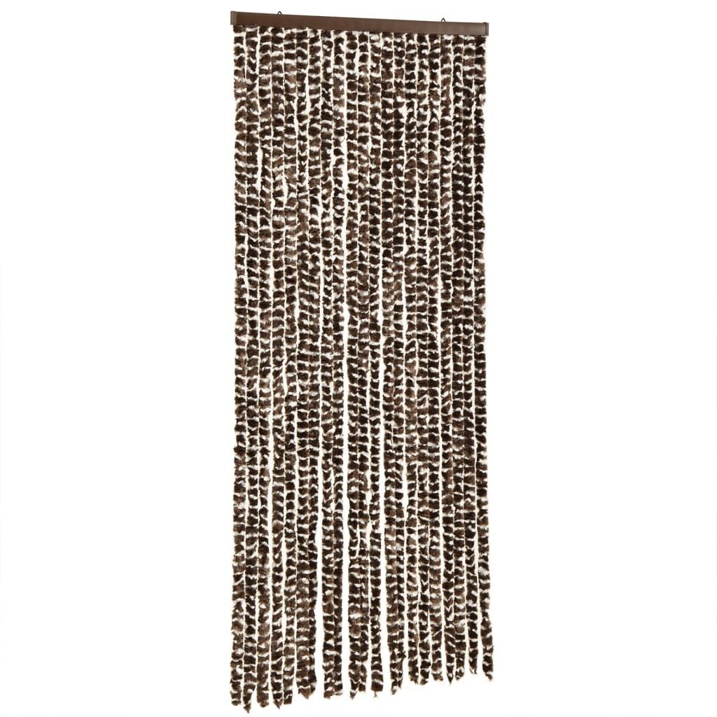 Fliegenvorhang Braun und Weiß 56x200 cm Chenille