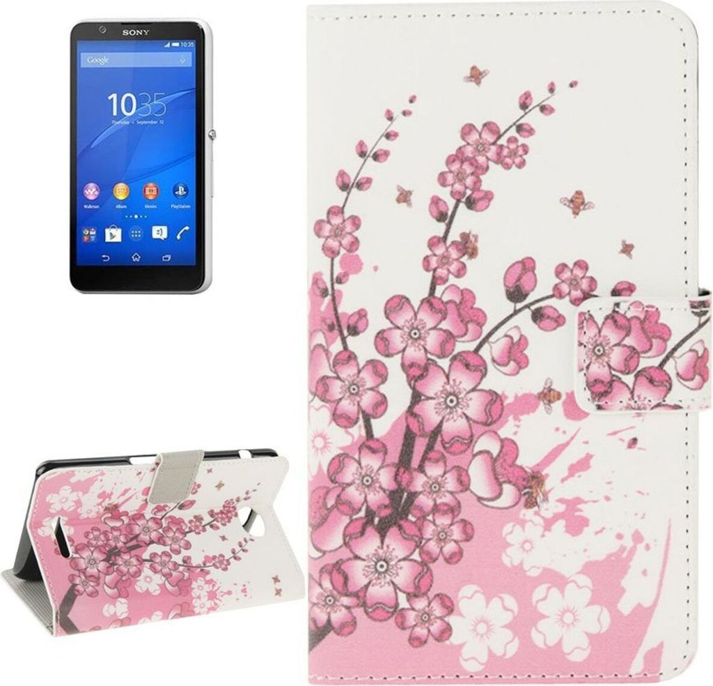 Handyhülle Tasche für Handy Sony Xperia E4 Winterblume