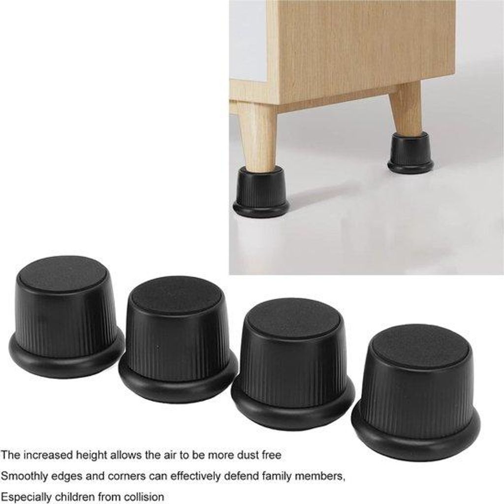 Verstellbare Anti-Rutsch-Möbelhochlager, schwarz, ABS