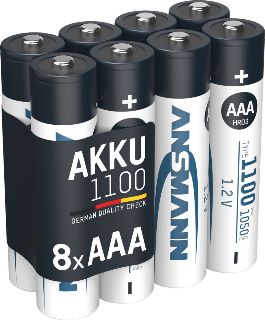 ANSMANN Akku AAA, 8 Stück, 1050 mAh 1,2V NiMH Produktbild 