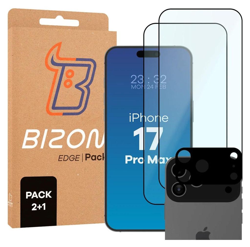 Gehärtetes Glas - 2 Stück + Kameraschutz für iPhone 17 Pro Produktbild 
