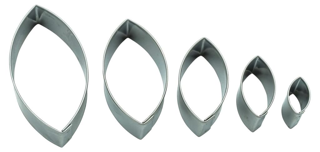 5-teiliges Set ovaler Ausstechformen – Ausstechformen aus Edelstahl in 5 Größen – Stufenform für Kekse, Plätzchen und Linzer Plätzchen –...