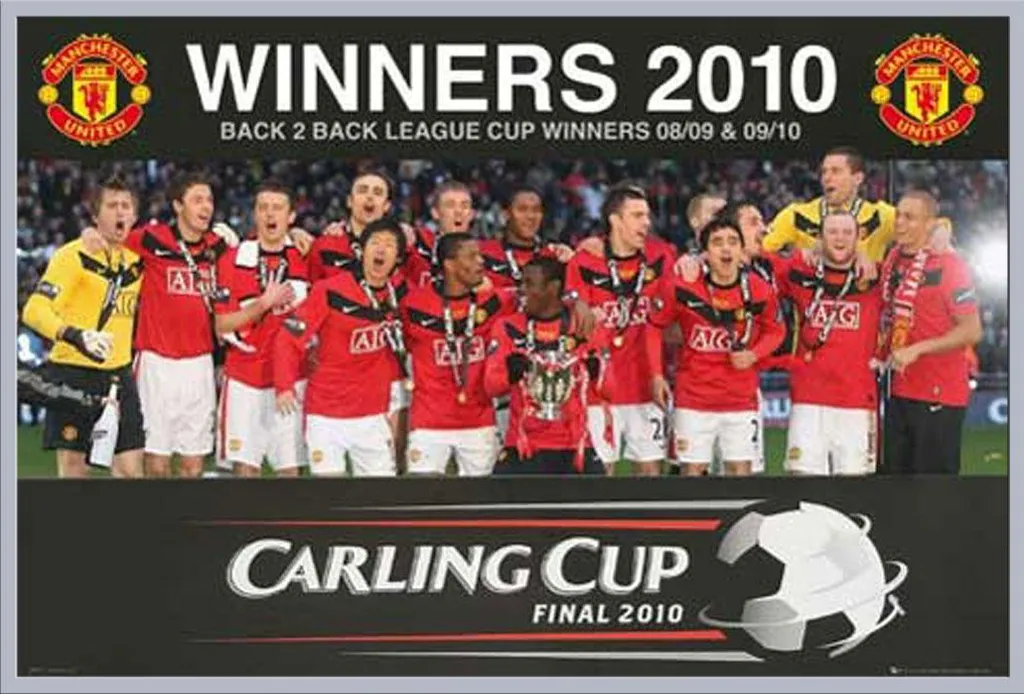 Cadre Photo Argenté Shinsuke avec Affiche Manchester United Paysage