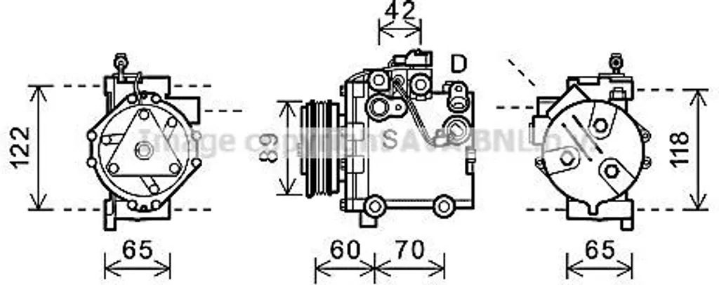 Compresseur clim pour Fiat Sedici - Pièce de rechange PRASCO SZAK125
