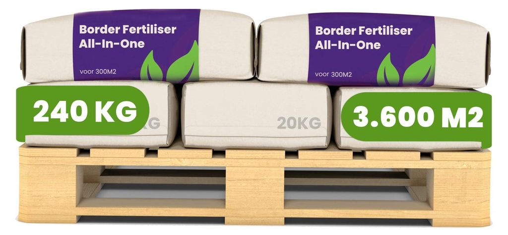 Border-Dünger All-in-One 240 KG (12 × 20 KG Säcke) - 3.600 m² - NPK 6-3-12 + 3MgO + Chitin - Profi-Lösung für große Flächen, Parks & Landsc...