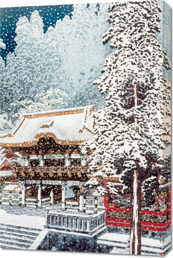 Tableau 60 x 90 cm La porte Yōmei à Nikkō par Takahashi Japon Vintage