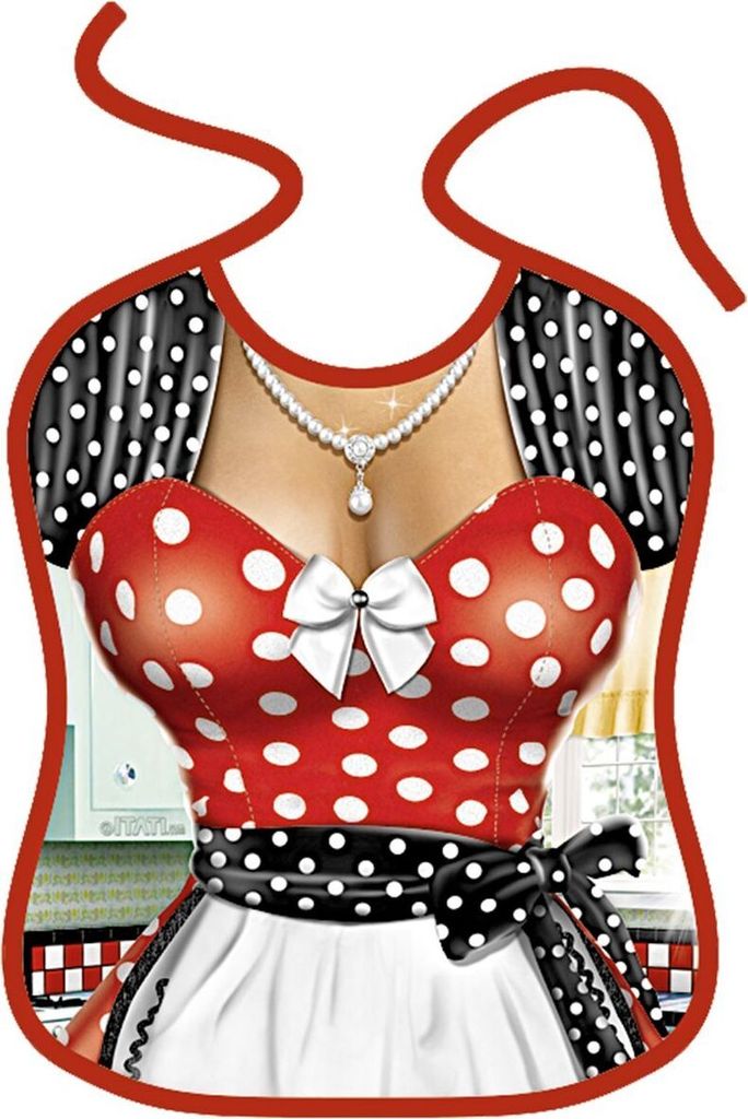 Erwachsenen Latz 43 x 40 cm 50er Jahre Dinner Lady Partygag Geburtstag Geschenk JGA Damen Herren witzige Geschenkidee