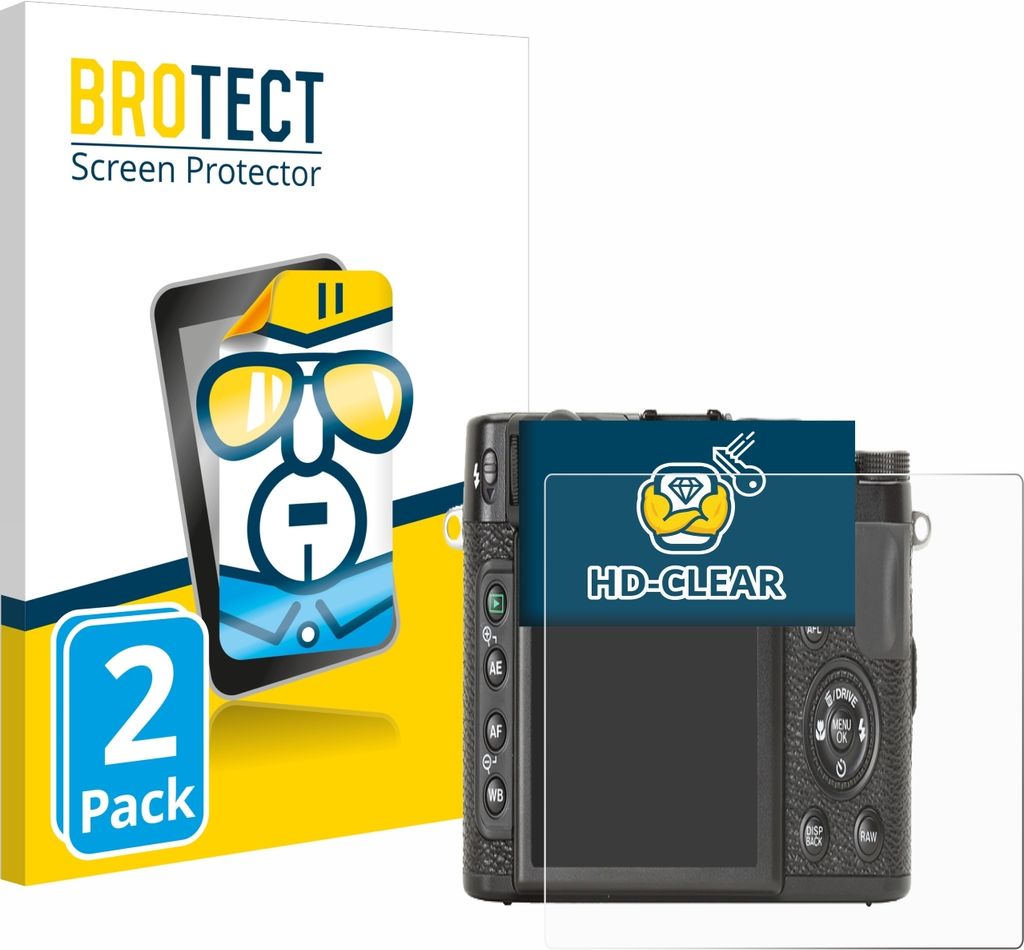 2x Für Fujifilm X10 Schutzfolie BROTECT Displayschutz Display Schutz Folie Klar Transparent