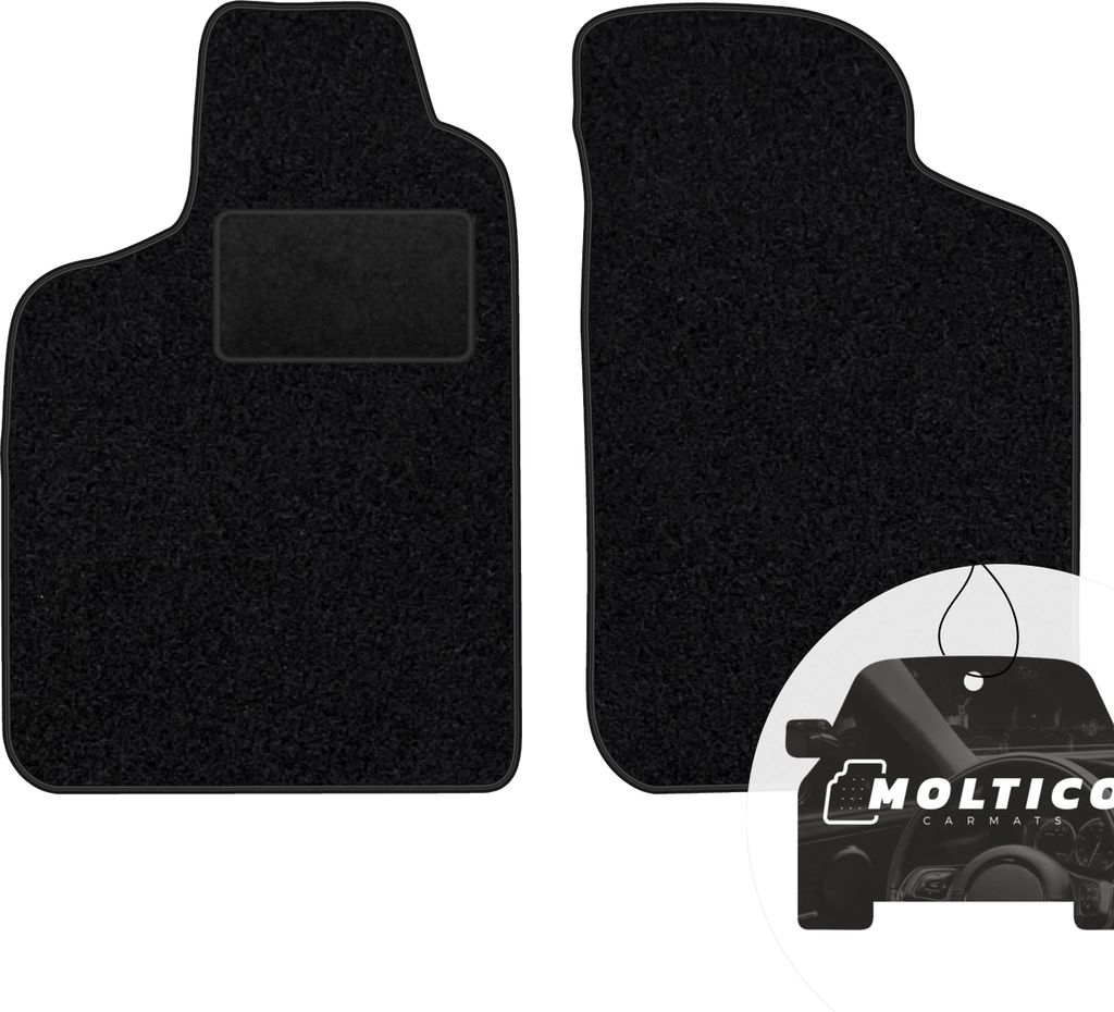 moto-MOLTICO Vorne Fußmatten Auto Velours Autoteppiche Schwarz Automatten Set 2-teilig passend für Renault Laguna I FL 1998-2001