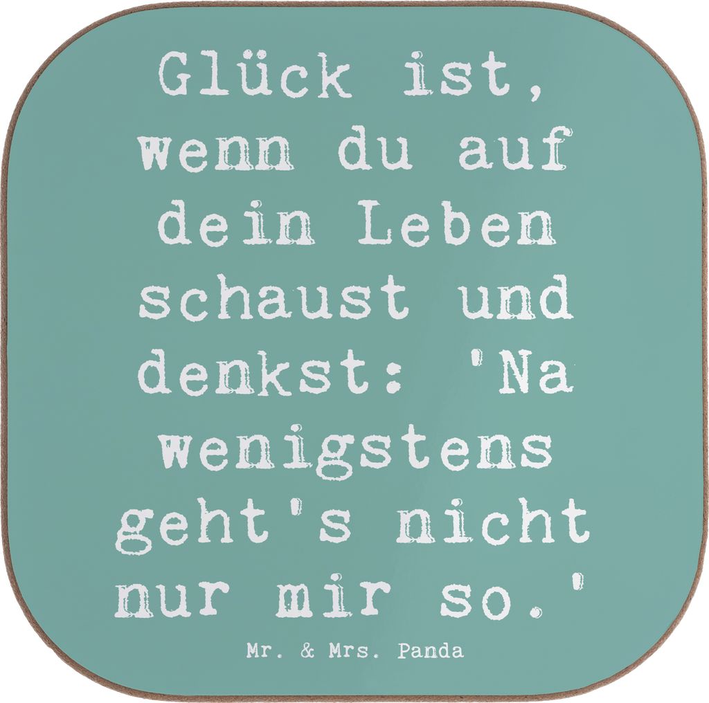Mr. & Mrs. Panda Tischuntersetzer Spruch Glück Gemeinsam - Meeresbrise - Geschenk, gläseruntersetzer, Untersetzer Gläser, Tassen, Leben, Lebensf...