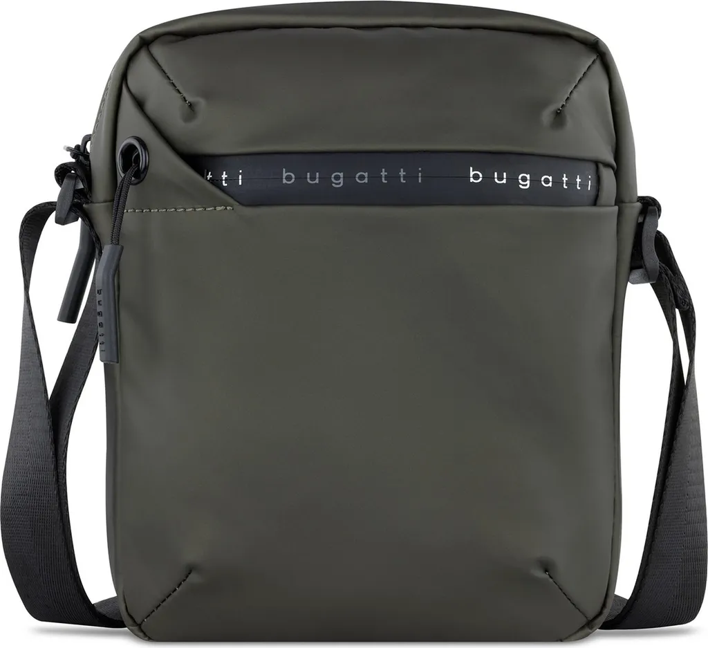 Bugatti Sac à Épaule Blanc et Olive - Sac Bandoulière Élégant en Nylon