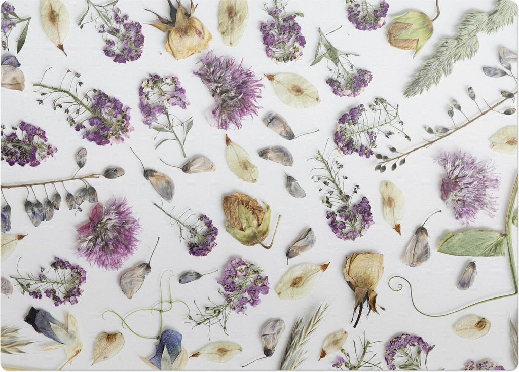 Trockenblumen-Puzzle – Bodenschutzmatte – Stuhlunterlage 140x100 cm – Rutschfest – Hartbodenmatte